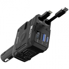 تصویر شارژر فندکی پرودو مدل PD-FWCH029 ظرفیت ۶۶ وات با کابل 