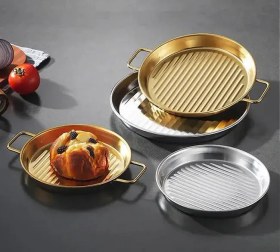 تصویر تابه گریل نقره ای استیل 