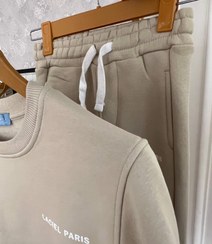 تصویر ست بلوز و شلواز دخترانه تو کرکی آستین بلند رنگ کرم ترک درجه ۱ - 140 