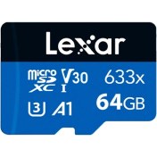 تصویر کارت حافظه لکسار (Lexar) مدل 633x microSDXC UHS-I ظرفیت 64 گیگابایت (V30, U3, A1) 