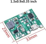 تصویر ماژول شارژ و دشارژ ۲ آمپر TP4056 با افزاینده و ورودی Micro USB 