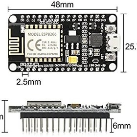 تصویر ماژول وای فای و بلوتوث NodeMcu با هسته ESP8266 و مبدل CP2102 