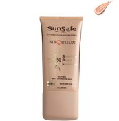 تصویر ضد آفتاب رنگی کرم پودری و پرایمری مکیسان با اس پی اف 50 سان سیف NW15-بژ ابریشمی ا Sunsafe Maquisun Spf50 Sunshield Cream 40g Sunsafe Maquisun Spf50 Sunshield Cream 40g