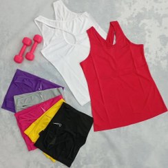 تصویر تاپ زنانه پارچه سوزنی اسپرت کد ۱۲۵ رنگ زرد 