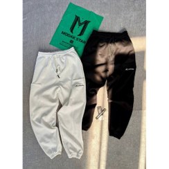 تصویر شلوار جاگر اسپرت مشکی پارچه دو نخ 