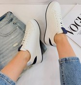 تصویر ونس دخترانه سفید 150 | کتونی راحتی زنانه با زیره ۴/۵ سانتی – کفش راد 