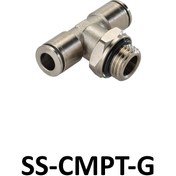 تصویر اتصال پنوماتیک سه راهی وسط دنده استیل 3/8-10 