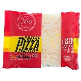 تصویر پنیر پیتزا پروسس رنده شده 206 مقدار 180 گرم 206 Shredded Processed Pizza Cheese 180 gr