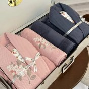 تصویر سرویس حوله عروس داماد کارینا مدل ویونا - گلدن 