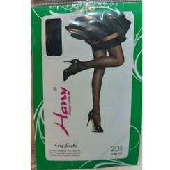 تصویر جوراب بلند ساده پارازین زانو مشکی 