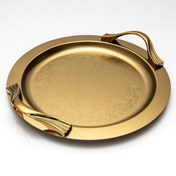 تصویر سینی استیل -تمام طلایی دایره 