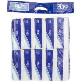 تصویر دستمال کاغذی 100 برگ نایس بسته 10 عددی Nice 100 Tissue Paper Pack Of 10