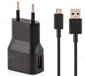 تصویر شارژر و کابل اصلی بلک بری Blackberry RM0318 Travel Charger Adapter 1.3A Micro USB Cable 