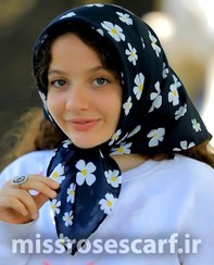 تصویر روسری دخترانه بابونه مشکی 