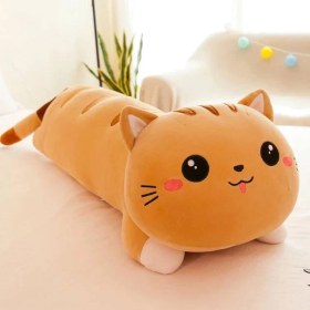 تصویر عروسک گربه طرح بالشتی طول ۷۰ سانتی‌متر 