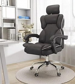 تصویر صندلی بازی LIMOS، صندلی اداری صندلی‌های میز کامپیوتر مسابقه ارگونومیک پشتی بلند با پشتیبانی کمری صندلی وظیفه چرخشی قابل تنظیم برای بزرگسالان گیمر (خاکستری) 