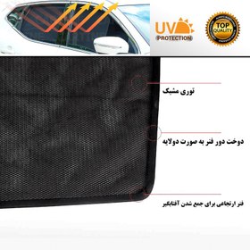 تصویر آفتاب گیر شیشه خودرو مدل P206i6 مناسب برای پژو 206 مجموعه 6 عددی 