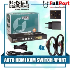 تصویر سوییچ 4 پورت KVM HDMI کی نت پلاس مدل KP-SWKH404 K.Net Plus KP-SWKH404 4-Port KVM Switch