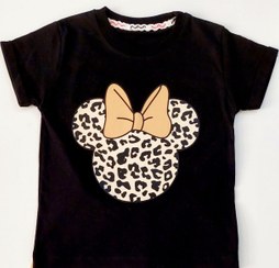 تصویر تیشرت طرح مینی پلنگی مشکی 