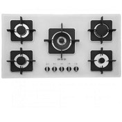 تصویر اجاق گاز شیشه ای استیل البرز G۵۹۱۰W سفید Steel Alborz G5910w Glass Gas Stove White