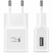 تصویر کَلِگی شارژر سامسونگ های کپی فست شارژ توضیحات. این کلگی فاقد کابل میباشد کلگی دیواری فست شارژ طرح سامسونگ های کپی با کیفیت فست شارژ با خروجی جریان ۲ آمپر های کپی با کیفیت عالی از برند سامسونگ.