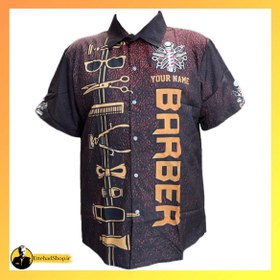 تصویر پیراهن آرایشگری طرح باربر 