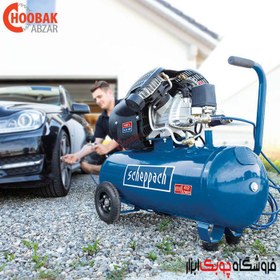 تصویر کمپرسور باد 100 لیتری 2200 وات 8 بار شپخ مدل 5906120901 - HC100DC Scheppach HC100DC COMPRESSOR