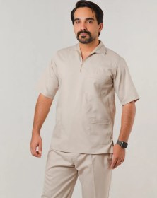 تصویر ست اسکراب مردانه یقه نیم زیپ آیدین Men full set scrub Zipper collar Aydin