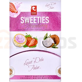 تصویر ویفر توپی نارگیلی Oddie سری Sweeties حاوی تکه‌ های توت فرنگی 500 گرم 