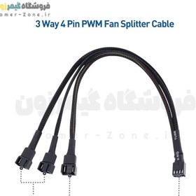 تصویر کابل اسپلیتر و تبدیل 4 پین PWM فن مادربورد مدل 1 به 3 4Pin PWM Fan Splitter Adapter Cable (1 to 3 Converter) 