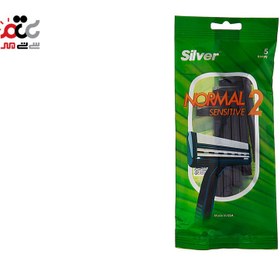 تصویر خودتراش مدل نرمال تو سنسیتیو بسته 5 عددی سیلور Silver Normal 2 Sensitive Shave Blade Pack Of 5