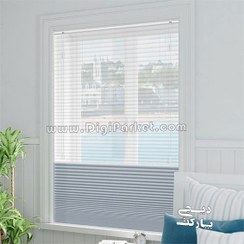 تصویر پرده پلیسه شب و روز پشت دری یک طرفه در 12 رنگ Night & Day Double Pleated Blinds