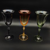 تصویر جام یا گیلاس رنگی اورجینال بوهمیا چک 