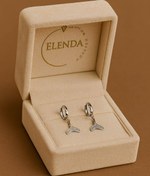 تصویر گوشواره زنانه دم وال نگینی | نقره ایتالیایی اصل عیار ۹۲۵ 