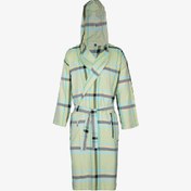 تصویر حوله تن پوش یزدی ابراهیمی چهارخونه زمینه روشن سایز ایکس لارج رنگ سبز 