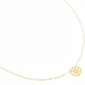 تصویر گردنبند زنجیر طرح گل هشت پر 