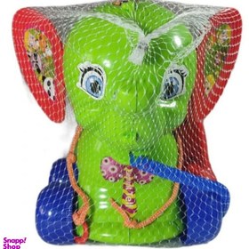 تصویر اسباب بازی فیل مدل تلفن رنگ قرمز 