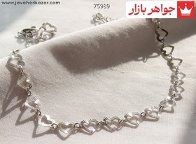 تصویر پابند نقره طرح قلب شیک ایتالیایی کد 75989 