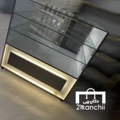 تصویر میز پیشخوان ویترین دار با نور مخفی 