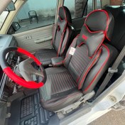 تصویر روکش صندلی خودرو پراید صبا طرح پلاس چرم 