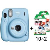 تصویر دوربین عکاسی چاپ سریع اینستکس مینی 11 فوجی + فیلم 20 تایی | FUJIFILM INSTAX MINI 11 (Sky Blue) 