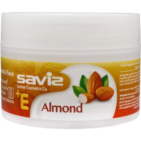 تصویر کرم مرطوب کننده دست و صورت حاوی روغن بادام شیرین و ویتامین E حجم 180گرم ساویز Saviz Hand And Face Moisturizing Cream Almond And Vitamin E 180g