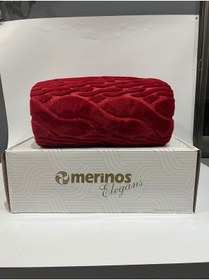 تصویر پتوی یک نفره قرمز یتو پتو تک رنگ Elegance Merinos 