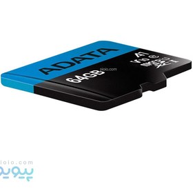 تصویر کارت حافظه ا‎ی‌دیتا مدل SDHC UHS-I +ADP V10 R80 W25 با ظرفیت 64 گیگابایت به همراه آداپتور ا ADATA MEMORY CARD SDHC UHS-I +ADP V10 R80W25 64GB ADATA MEMORY CARD SDHC UHS-I +ADP V10 R80W25 64GB