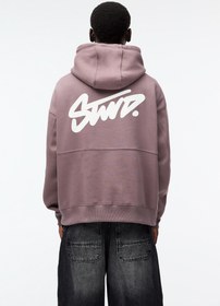 تصویر سویشرت هودی با طرح STWD برند PullAndBear STWD baskılı kapüşonlu sweatshirt