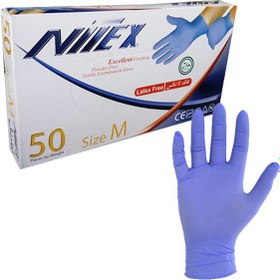 تصویر دستکش یکبار مصرف نیتریل نیتکس 50 عددی ا Nitrile Nitex gloves Nitrile Nitex gloves