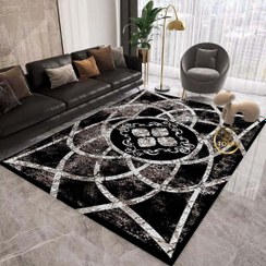 تصویر فرشینه طرح مدرن مشکی کد h250 modern rug h250