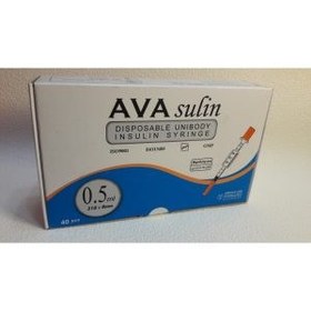 تصویر سرنگ انسولین 1 سی سی G30 آوا بسته بندی تکی AVA Ava Unibody Insulin Syringe-1cc