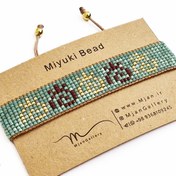 تصویر M0318 _ دستبند انار شاینی 10 رج ( منجوق میوکی و ابریشمی ) 