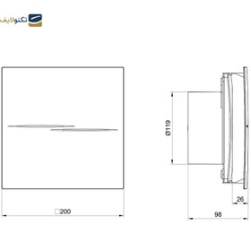 تصویر هواکش خانگی آکسی لاین دمنده سری VBX-IP45 - 12 سانت VBX-12S2S-IP45